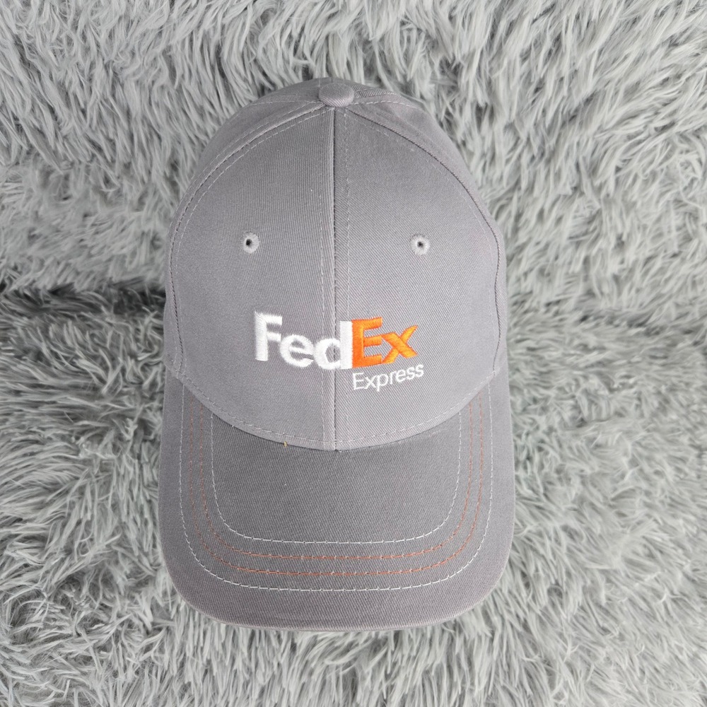 FedEx Express Baseball Cap Hat OSFM Grey Embroidered‎ Snapback BDA Cotton - Picture 2 of 8